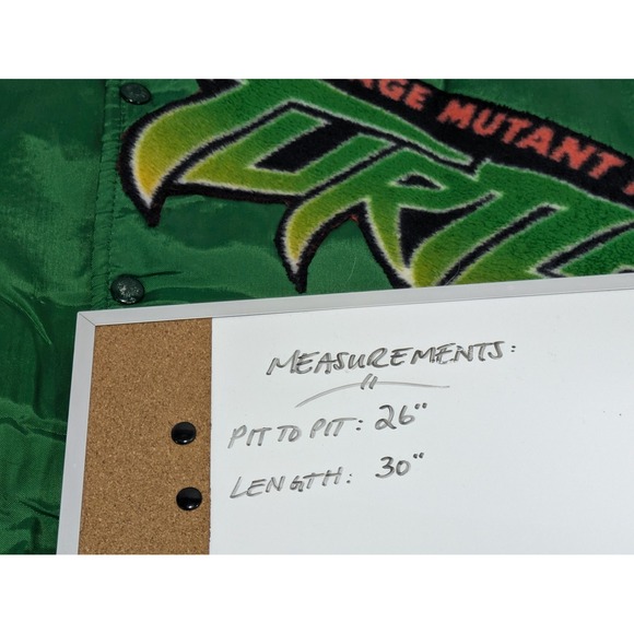 Vintage Teenage Mutant Ninja Turtles Jacket Mens Large Green Turtle Power 80s - Picture 9 of 9